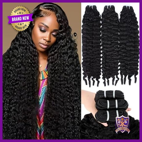 Human Hair Extensions 22-26 Inch Water Wave 3 Bundles 100% Unprocessed main image 6